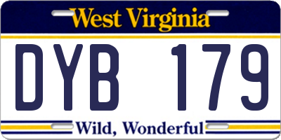 WV license plate DYB179