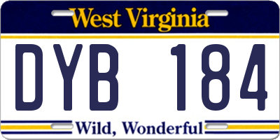 WV license plate DYB184