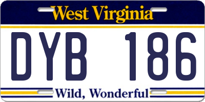 WV license plate DYB186