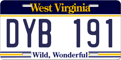 WV license plate DYB191