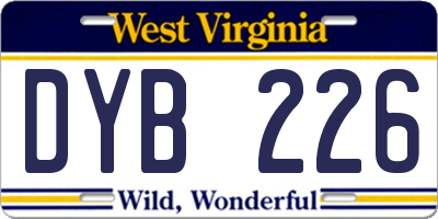 WV license plate DYB226