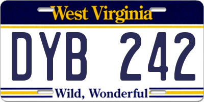 WV license plate DYB242
