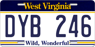 WV license plate DYB246