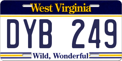 WV license plate DYB249