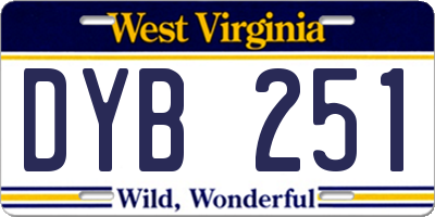 WV license plate DYB251