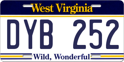 WV license plate DYB252