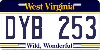 WV license plate DYB253