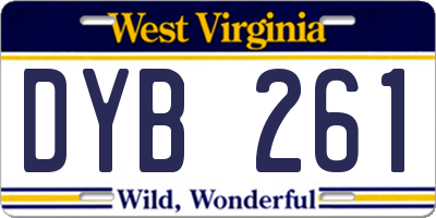 WV license plate DYB261