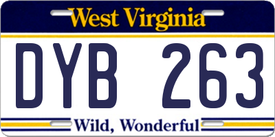 WV license plate DYB263