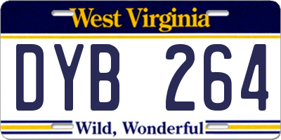 WV license plate DYB264