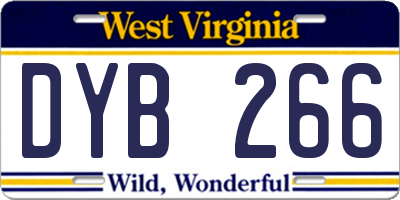 WV license plate DYB266