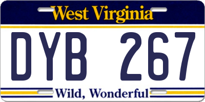 WV license plate DYB267