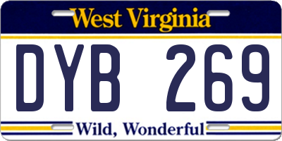WV license plate DYB269