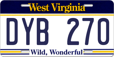 WV license plate DYB270