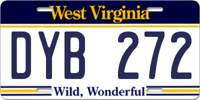 WV license plate DYB272