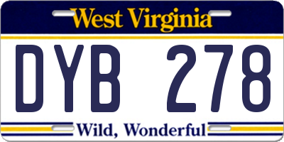 WV license plate DYB278