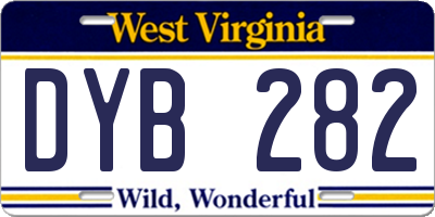 WV license plate DYB282