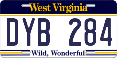 WV license plate DYB284