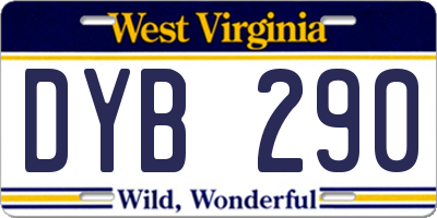 WV license plate DYB290
