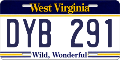 WV license plate DYB291