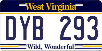 WV license plate DYB293