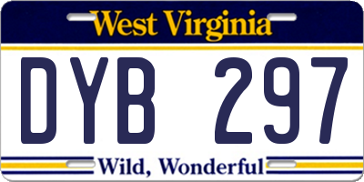 WV license plate DYB297