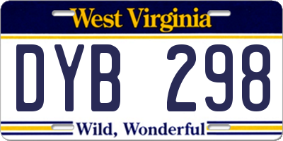 WV license plate DYB298