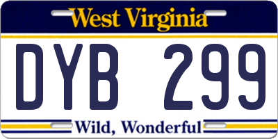 WV license plate DYB299