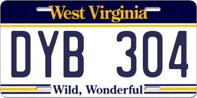 WV license plate DYB304