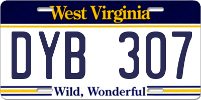 WV license plate DYB307