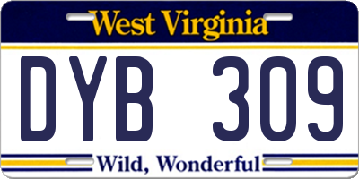 WV license plate DYB309