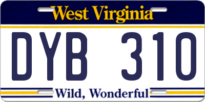 WV license plate DYB310