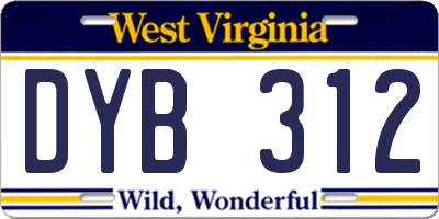 WV license plate DYB312