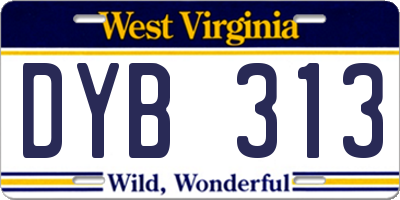 WV license plate DYB313