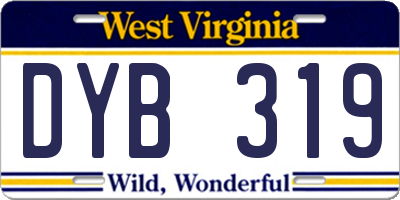 WV license plate DYB319