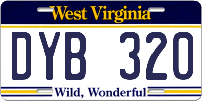 WV license plate DYB320