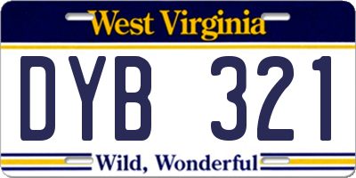WV license plate DYB321