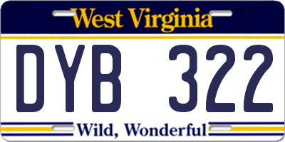 WV license plate DYB322