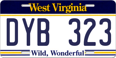 WV license plate DYB323
