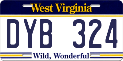 WV license plate DYB324