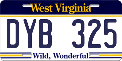 WV license plate DYB325
