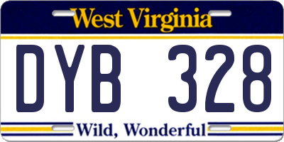 WV license plate DYB328