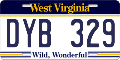 WV license plate DYB329