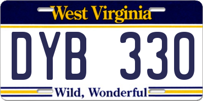WV license plate DYB330