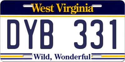 WV license plate DYB331