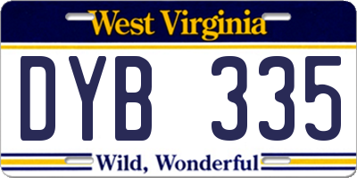 WV license plate DYB335