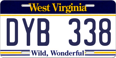 WV license plate DYB338