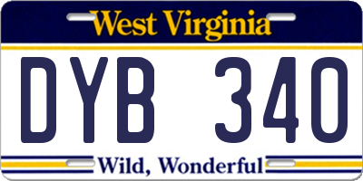 WV license plate DYB340