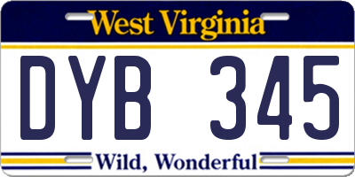 WV license plate DYB345