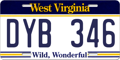 WV license plate DYB346